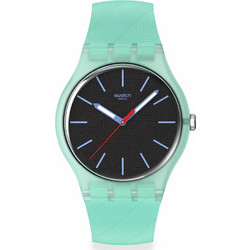 Swatch Biosourced Ανδρικό Ρολόι με Τυρκουάζ Καουτσούκ Λουράκι SO29L103