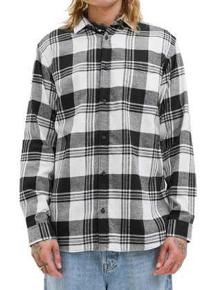 Jack & Jones Ανδρικό Πουκάμισο Βαμβακερό Καρό Μακρυμάνικο Κανονική Γραμμή Λευκό Μαύρο 12279259