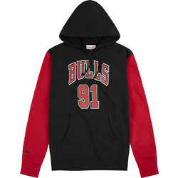 Mitchell & Ness Bulls 91 Ανδρικό Αθλητικό Φούτερ με Κουκούλα Μαύρο FNNP3417-CBU96DRDBKRD