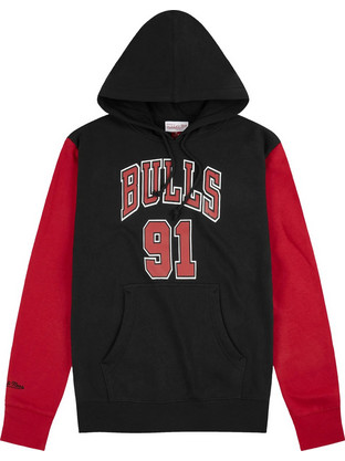 Mitchell & Ness Bulls 91 Ανδρικό Αθλητικό Φούτερ με Κουκούλα Μαύρο FNNP3417-CBU96DRDBKRD