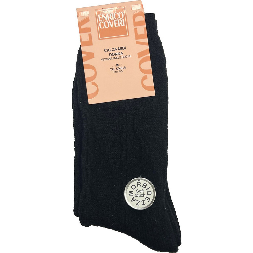 Enrico Coveri Βαμβακερές Γυναικείες Κάλτσες Μαύρες 1Pack MELODY-5ME ...