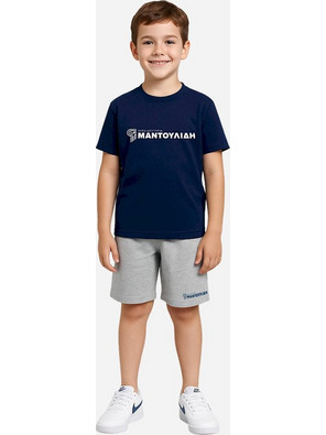 Action Μαντουλίδης Παιδικό T-Shirt Κοντομάνικο Navy Μπλε M46061-04