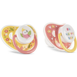 Lorelli Πιπίλες Σιλικόνης 6m+ Yellow Pink 2τμχ