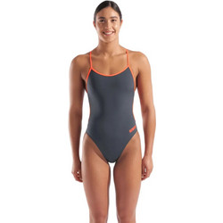 Arena Lace Back Solid Αθλητικό Ολόσωμο Μαγιό Ανθρακί 004651-504