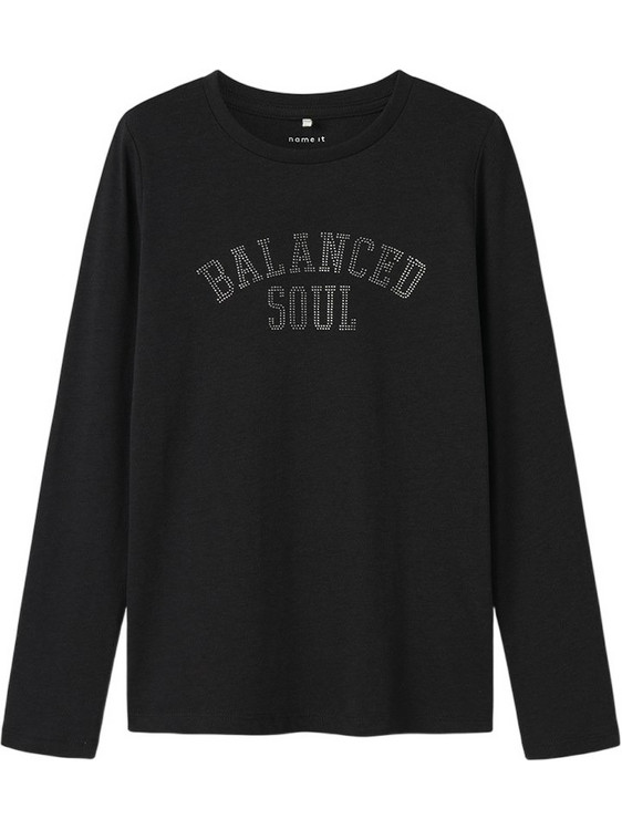 Name It Balanced Παιδικό T-Shirt Μακρυμάνικο Μαύρο 13245420