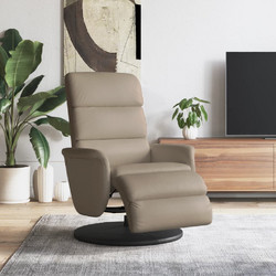 vidaXL Πολυθρόνα Relax με Υποπόδιο Ανακλινόμενη Δερματίνη Εκρού 356721