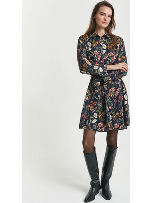 Gant Mini Καθημερινό Φόρεμα Floral Σεμιζιέ Μεταξωτό Navy Μπλε 3GW4503453-433