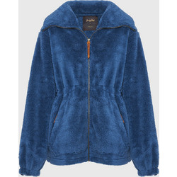 Funky Buddha Γυναικεία Ζακέτα Fleece Μακριά με Φερμουάρ Μπλε FBL012-122-06
