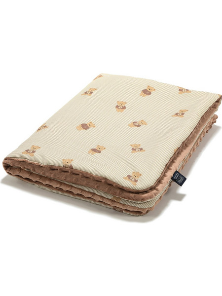 La Millou Baby Bear Κουβέρτα Κούνιας Βελουτέ 110x140 Μπεζ Εκρού