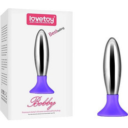 Lovetoy Bobby Metal Πρωκτική Σφήνα 12cm Ασημί Μωβ