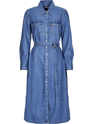 Levi's Midi Καθημερινό Φόρεμα Σεμιζιέ Τζιν Μπλε 004H3-0000