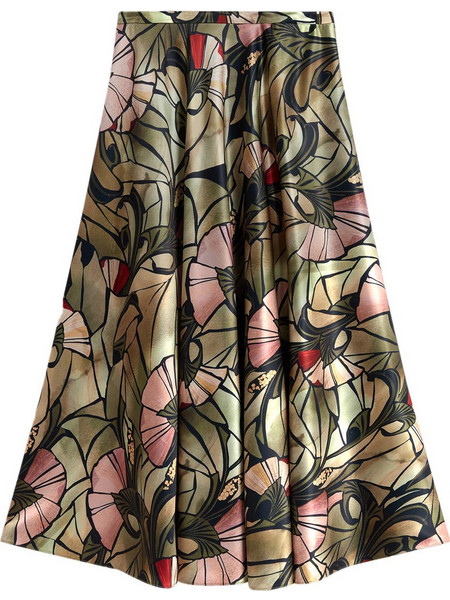 Ted Baker Μίντι Φούστα Σατέν Ψηλόμεση Χακί 281183