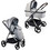 ibebe Ice Καρότσι Μωρού 2 σε 1 Grey Silver