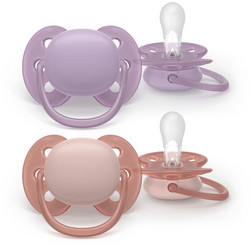 Philips Avent Ultra Soft Ανατομικές Ορθοδοντικές Πιπίλες Σιλικόνης 6-18m Purple Pink 2τμχ SCF091/43