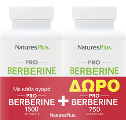 Nature's Plus Pro Berberine 1500mg 60 Ταμπλέτες + Pro Berberine 750mg 60 Κάψουλες