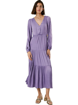 Pepe Jeans Ohanna Midi Φόρεμα για Γάμο / Βάπτιση Σατέν Λιλά PL953760-433