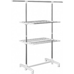 HOMCOM 850-002 Απλώστρα Ρούχων Δαπέδου Μεταλλική 136.5x45.5x154cm