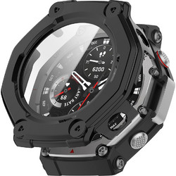 Techsuit Πλαστική Θήκη Tempered Glass για Amazfit T-Rex 3 48mm Μαύρη