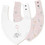 Interbaby Elephant Σετ Σαλιάρες Μπαντάνα Υφασμάτινες με Κουμπί Λευκή Ροζ 2τμχ