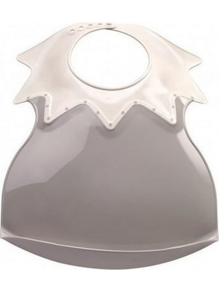 Thermobaby Soft Arlequin Αδιάβροχη Σαλιάρα Πλαστική με Κουμπί 4m+ Ανθρακί