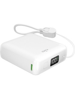 Puro Power Bank 10000mAh 20W με Θύρα USB-A & Θύρα USB-C Power Delivery White