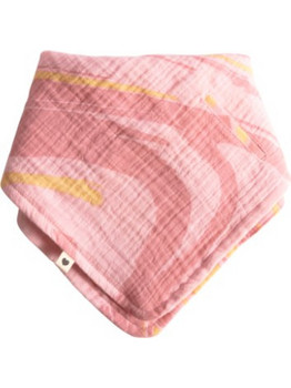 BIBS Camo Σαλιάρα Μπαντάνα από 100% Βαμβάκι με Κουμπί Ροζ