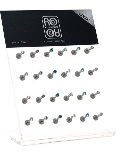 RO Accessories Σετ Γυναικεία Σκουλαρίκια Καρφωτά Χείλους από Ατσάλι X215812 24τμχ
