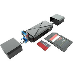 A-027 Card Reader OTG Lightning USB-C & USB-A για SD / microSD