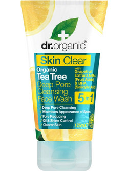 Dr. Organic Skin Clear Organic Tea Tree Deep Pore Cleansing Face Wash Gel Καθαρισμού Προσώπου 125ml
