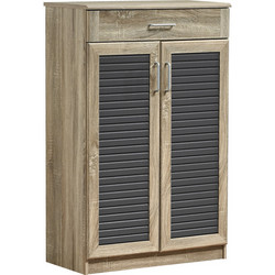 Pakoworld Παπουτσοθήκη Ξύλινη Sante Sonoma-ανθρακί M80xΠ37xΥ123cm 123-000252