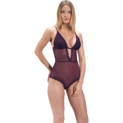 Cottonhill Γυναικείο Κορμάκι Slip με Τιραντάκι & Δαντέλα Μωβ CH1875