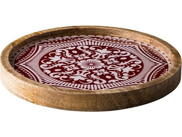 Style Point Marrakeck Πιάτα Ρηχά Ξύλινα 25cm 4τμχ WCC3025MR