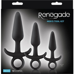 NS Novelties Renegade Men's Tool Σετ Πρωκτικές Σφήνες Μαύρες 3τμχ