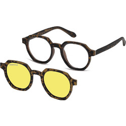 Sunoptic TRC-30B349 Ανδρικός Σκελετός Γυαλιών Οράσεως με Clip-On Κοκάλινος Μαύρος