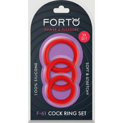 Forto F-61 Piece Liquid Silicone Cock Ring Red