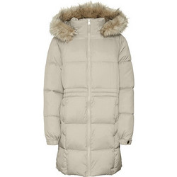 Vero Moda Γυναικείο Μπουφάν Χειμωνιάτικο Puffer Μακρύ Εκρού 10311765