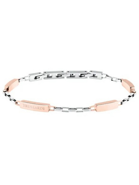 Trussardi Ανδρικό Βραχιόλι Αλυσίδα από Ατσάλι Ασημί & Ροζ Χρυσό TJAXV36