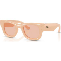 Ray-Ban RB4940 687584 Γυναικεία Γυαλιά Ηλίου Τετράγωνα Κοκάλινα Μπεζ με Μπεζ Φακό