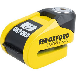 Oxford Quartz XA10 Κλειδαριά Δισκόφρενου Μηχανής 10mm με Συναγερμό Κίτρινη