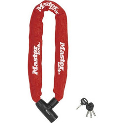 Master Lock 83911 Αντικλεπτική Αλυσίδα Μηχανής με Κλειδαριά 90cm 8mm Κόκκινη