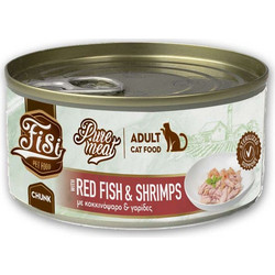FISI Pure Meat Adult Chunks with Red Fish & Shrimps 6x170gr