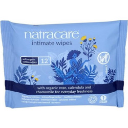 Natracare Organic Rose Calendula & Chamomile Μαντηλάκια Ευαίσθητης Περιοχής 12τμχ