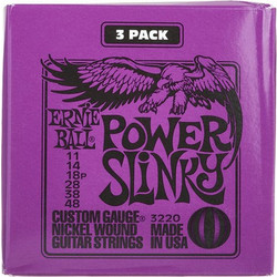 Ernie Ball Power Slinky 3220 3-Pack Σετ 6 Χορδές Ηλεκτρικής Κιθάρας Nickel Plated Steel 11-48"