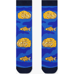 NODO Sea Sponge and Fish Ανδρικές Κάλτσες Ψηλές με Σχέδια Royal Blue S14359