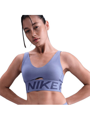 Nike Pro Indy Plunge Αθλητικό Μπουστάκι με Μέτρια Στήριξη & Αφαιρούμενη Ενίσχυση Μωβ HF7324-499