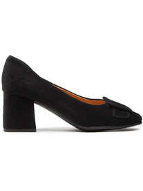 Caprice Γόβες Suede με Χοντρό Χαμηλό Τακούνι Μαύρες 9-22402-29
