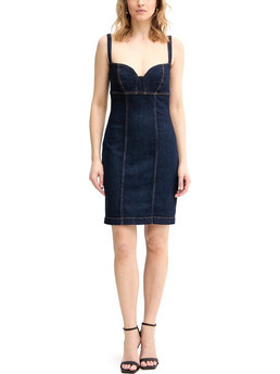 Guess Adelaida Mini Βραδινό Φόρεμα Τζιν Navy Μπλε W6RK95D6881-BLJO