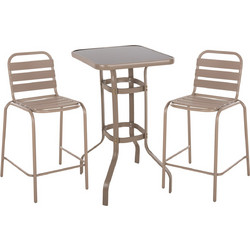HomeMarkt Laura Σετ Μπαρ Κήπου Μεταλλικό 3τμχ Μπεζ HM21054.04
