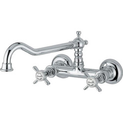 Bugnatese Princeton 852-100 Μπαταρία Κουζίνας Τοίχου Διπλής Παροχής Inox