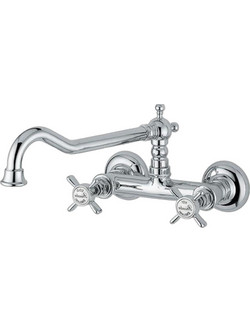 Bugnatese Princeton 852-100 Μπαταρία Κουζίνας Τοίχου Διπλής Παροχής Inox